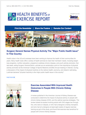 Read the Health Benefits of Exercise Report Archive